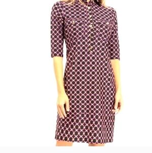 Jude Connally Retro Print Stretch Shift Dress Size Small